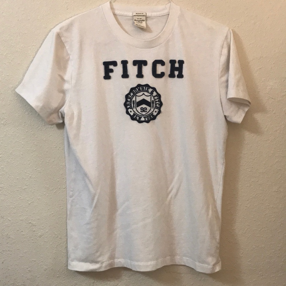 Navy and White Abercrombie Muscle Tee